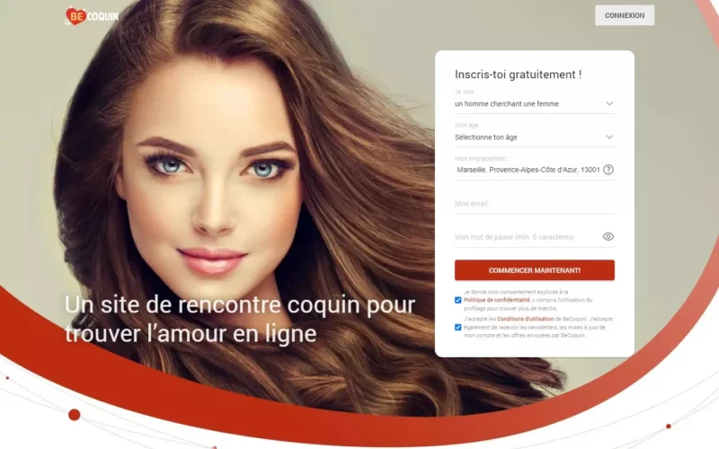 Evaluation BeCoquin.com page d'accueil