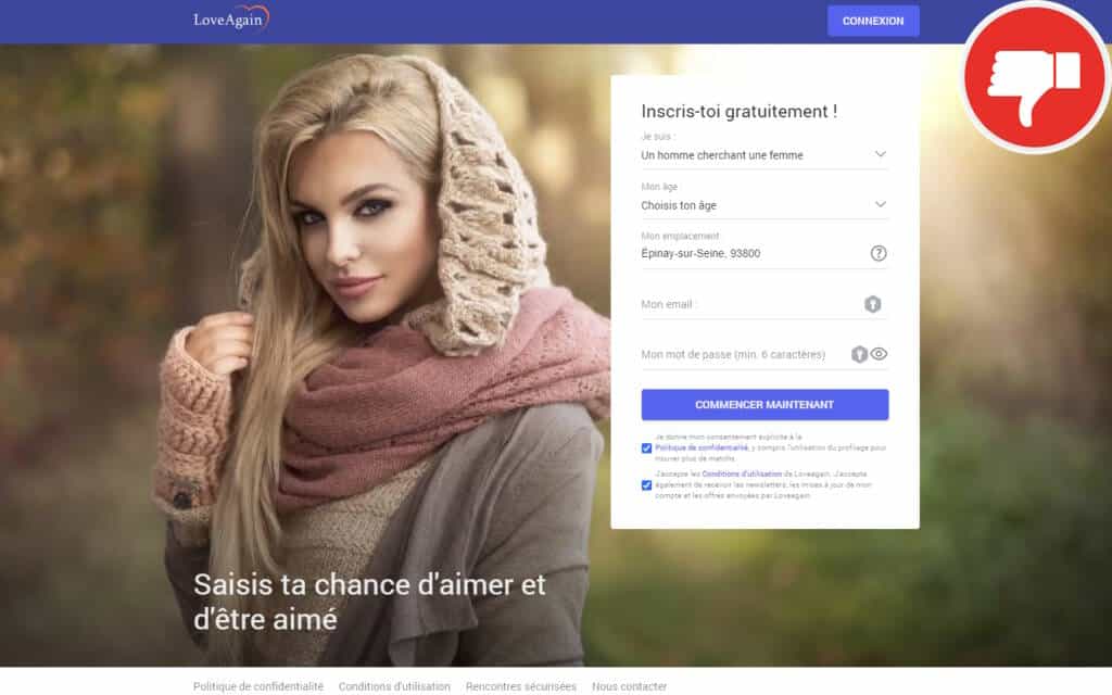 Évaluation LoveAgain.com Arnaque