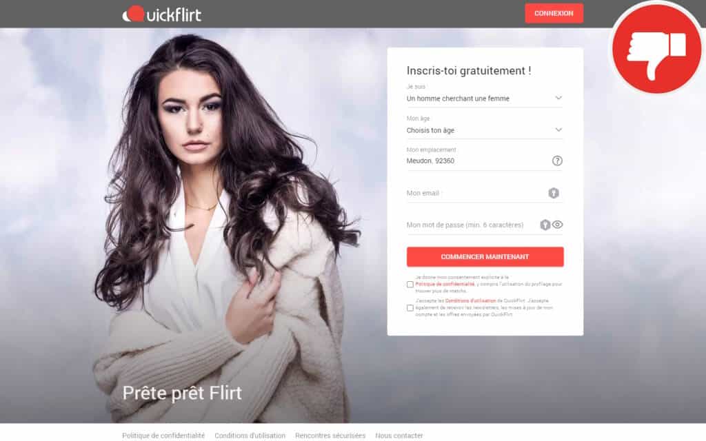 Évaluation QuickFlirt.com Arnaque