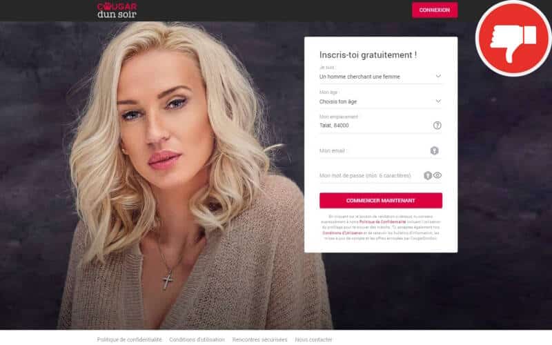 Évaluation CougarDUnSoir.com Arnaque