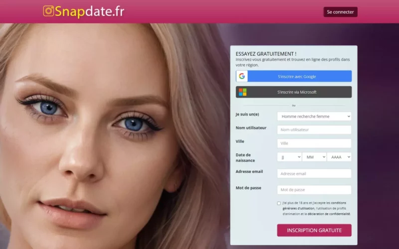 Evaluation SnapDate.fr page d'accueil