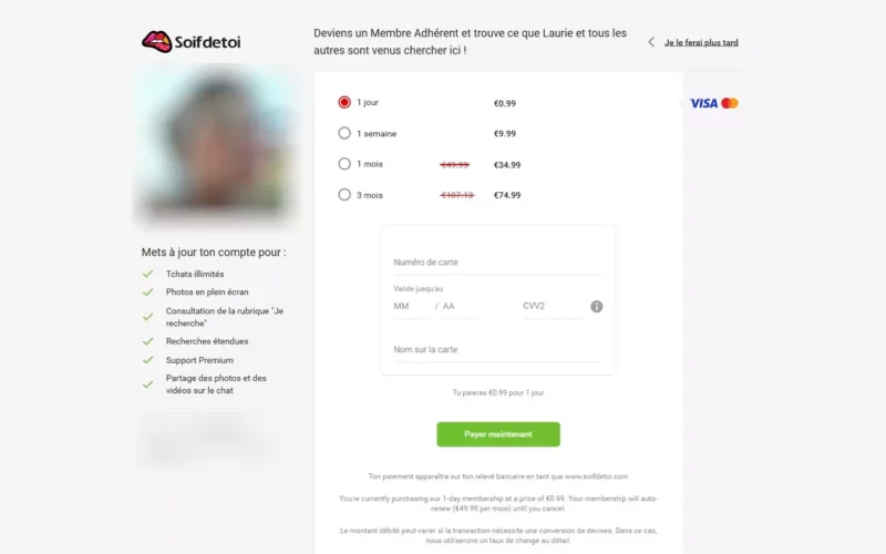 SoifDeToi.com tarifs