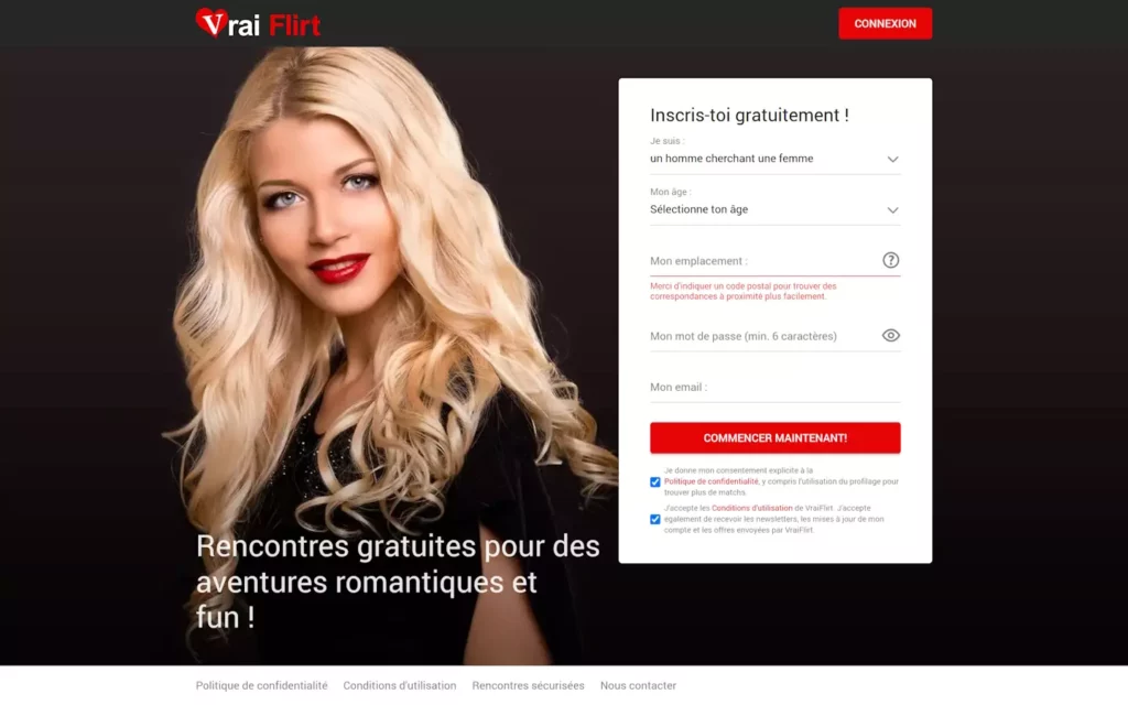 Evaluation VraiFlirt.com Arnaque
