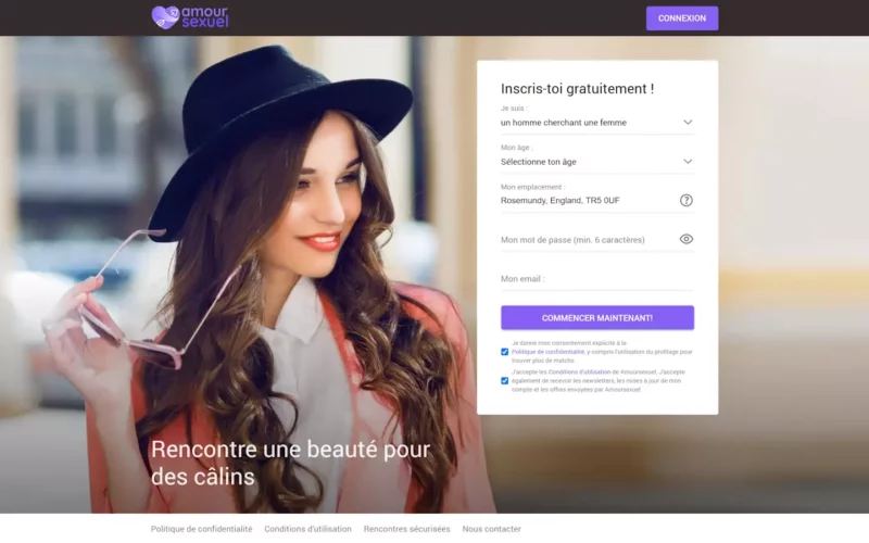 AmourSexuel.com landing page