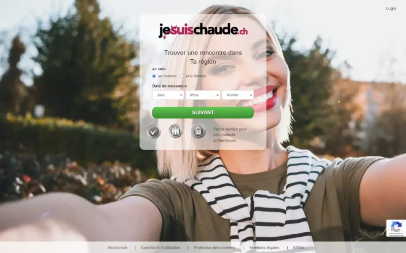 JeSuisChaude.ch landing page