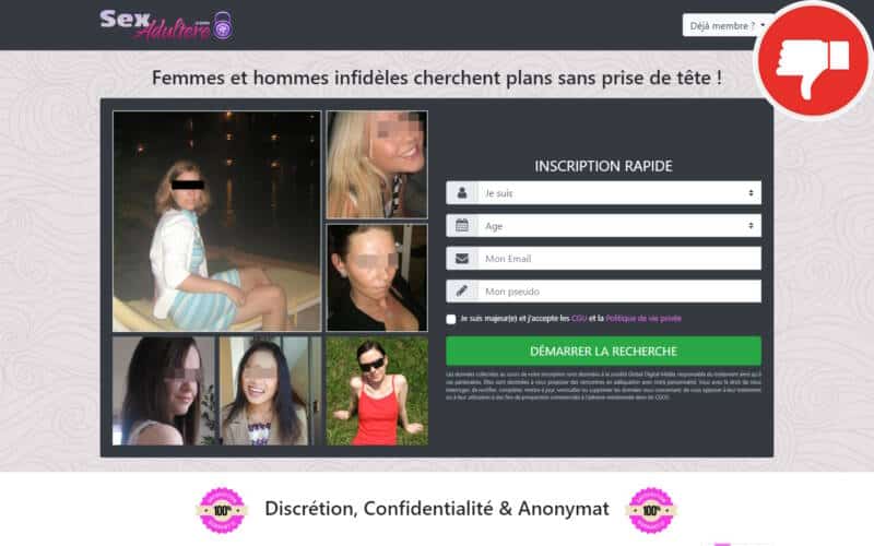 Evaluation SexAdultere.com Arnaque
