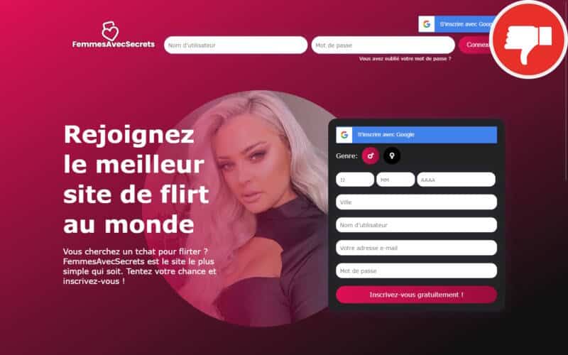 Evaluation FemmesAvecSecrets.com Arnaque