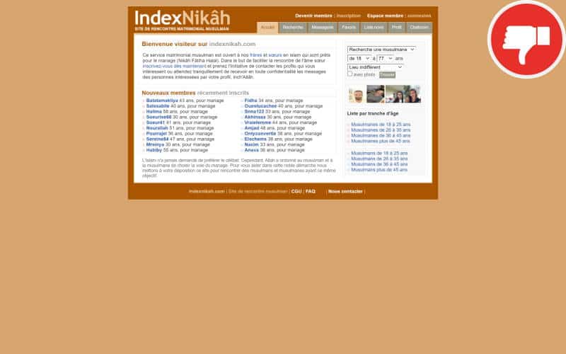 Evaluation IndexNikah.com Arnaque