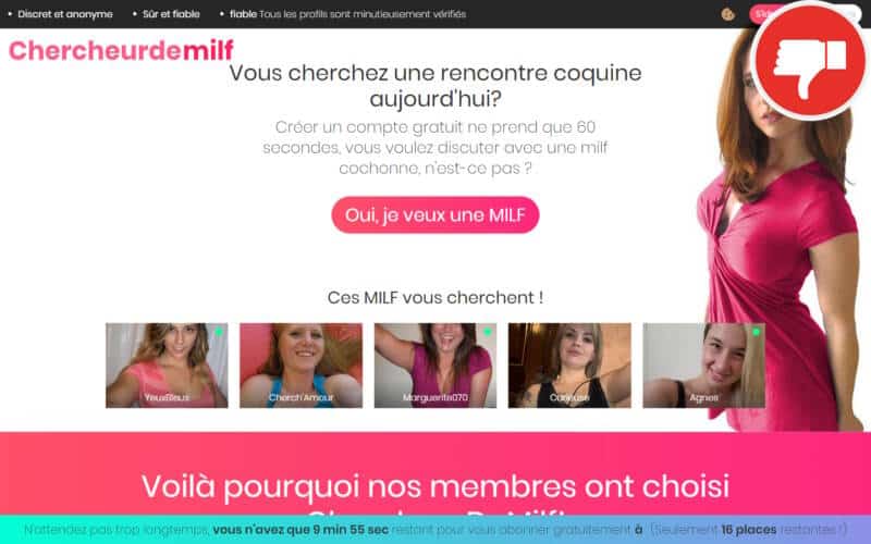Evaluation ChercheurDeMilf.com Arnaque