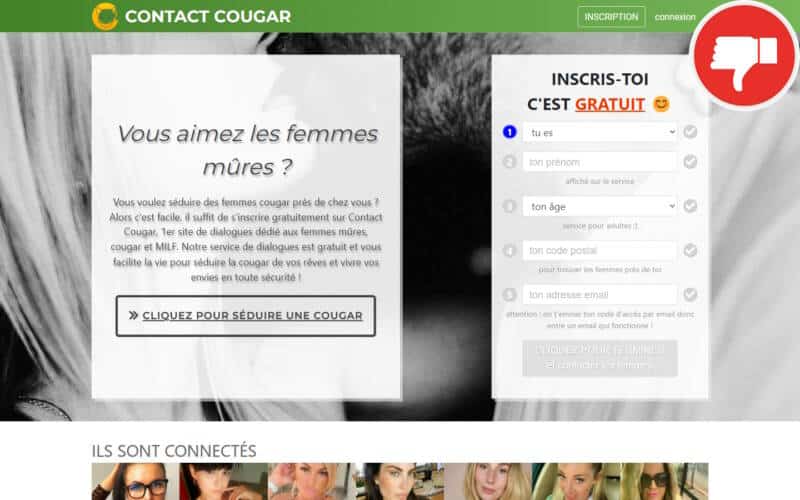 Evaluation ContactCougar.com Arnaque