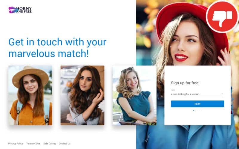 Evaluation HornyAndFree.com Arnaque