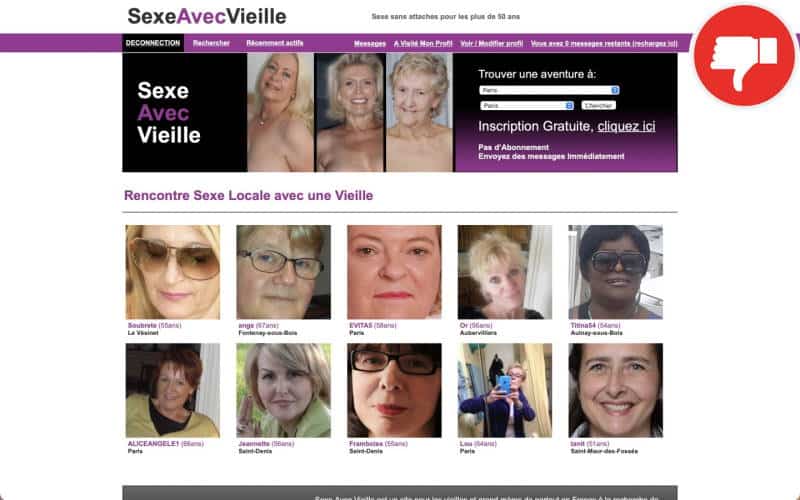 Evaluation SexeAvecVieille.com Arnaque