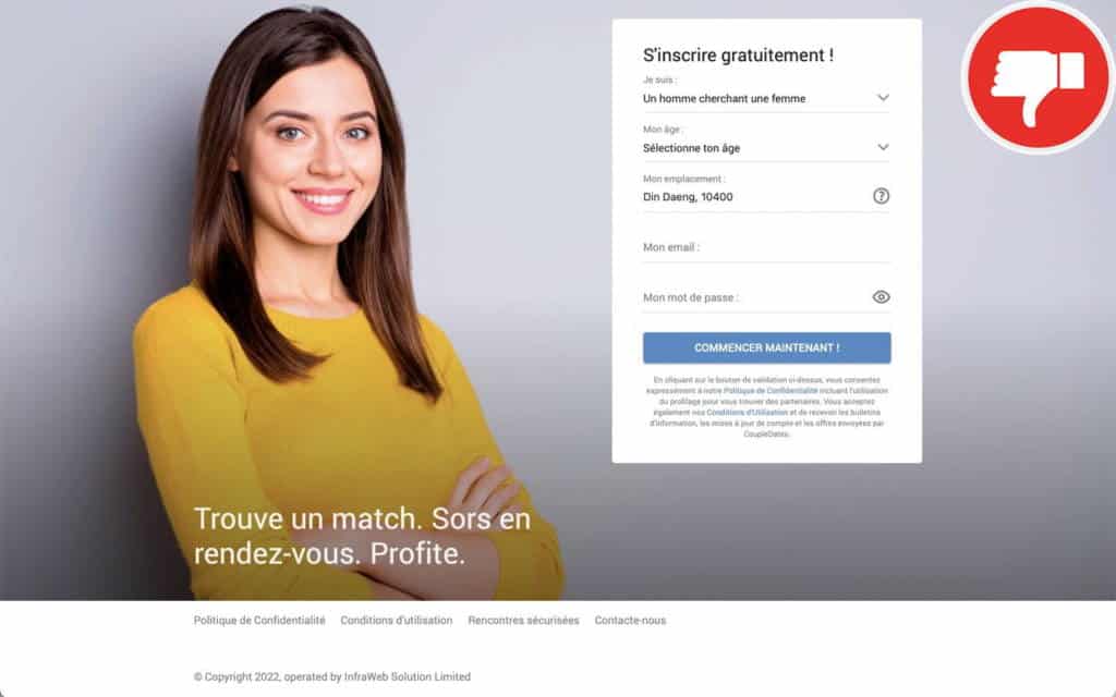 Evaluation CoupleDates.com Arnaque