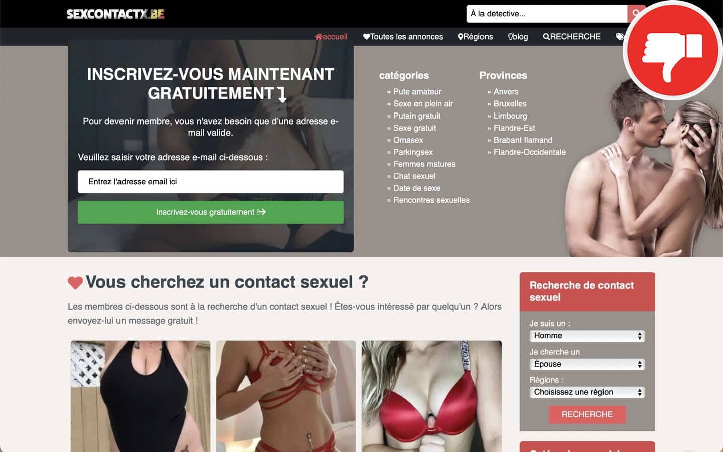 Evaluation SexContactX.be Arnaque