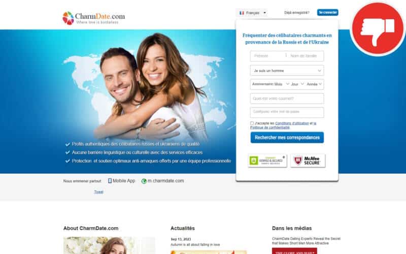 Evaluation CharmDate.com Arnaque