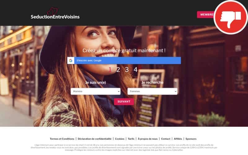 Evaluation SeductionEntreVoisins.com Arnaque
