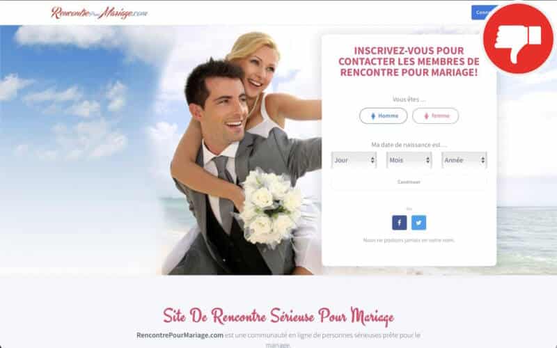 Evaluation RencontrePourMariage.com Arnaque