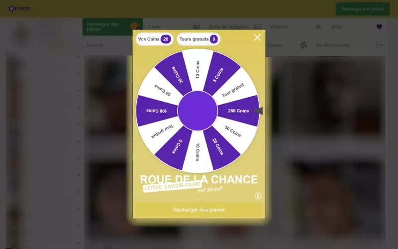 Flirto.com roue de la chance