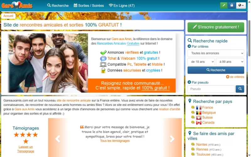 Evaluation GareAuxAmis.com page d accueil