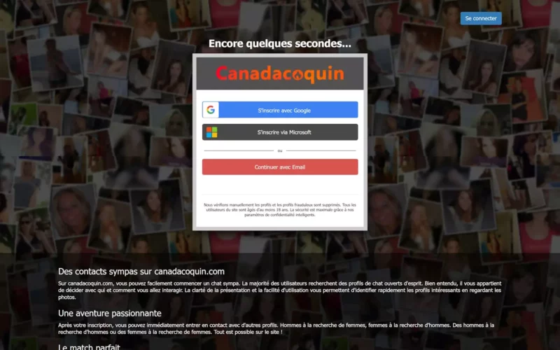 Evaluation CanadaCoquin.com page d'accueil