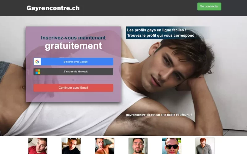 Evaluation GayRencontre.ch page d'accueil