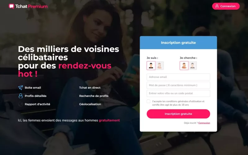 Evaluation TchatPremium.com page d'accueil