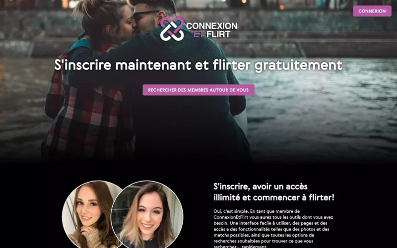 Evaluation ConnexionEtFlirt.com page d'accueil