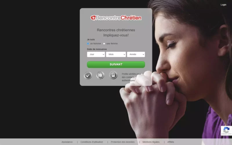 Evaluation RencontreChretien.fr page d accueil