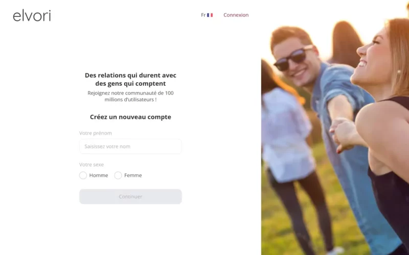 Evaluation Elvori.com page d'accueil