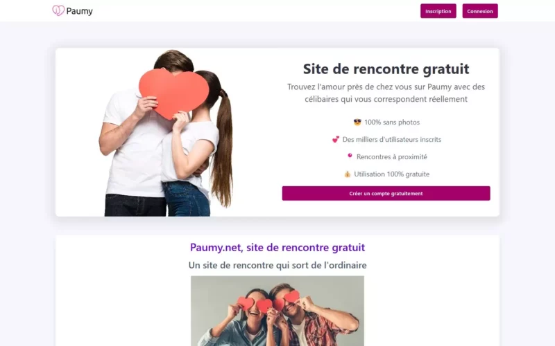 Evaluation Paumy.net page d'accueil