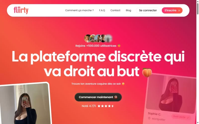 Evaluation Fliirty.com page d accueil