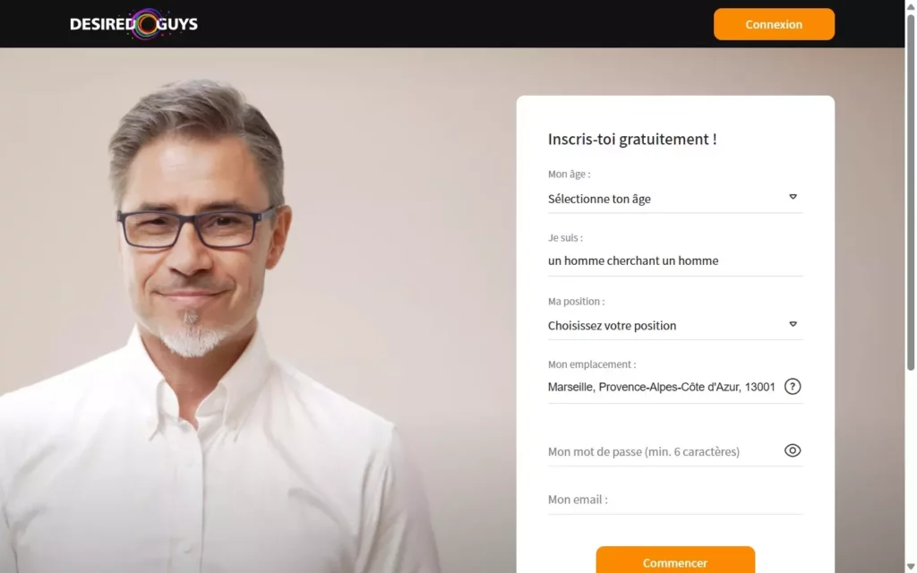 Évaluation DesiredGuys.com page d’accueil