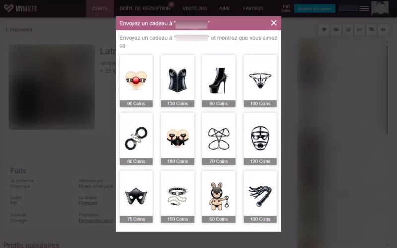 MyMilfs.com envoyer un cadeau