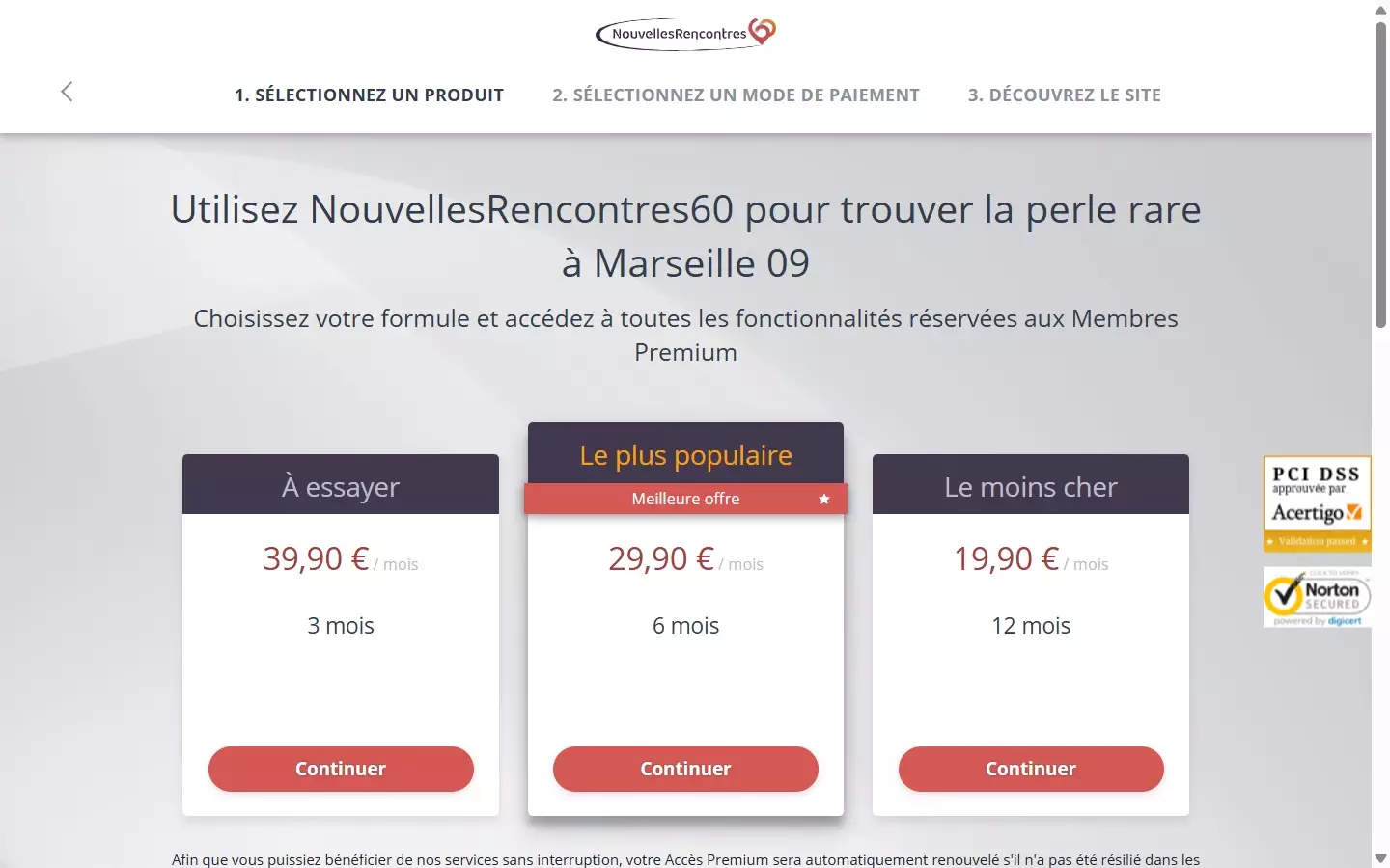 NouvellesRencontres60.fr tarifs