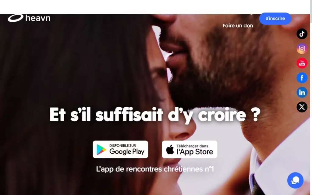 Evaluation Heavn.app page d'accueil