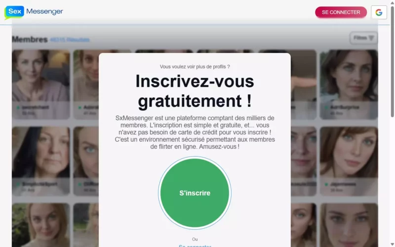 Evaluation SxMessenger.fr page d'accueil