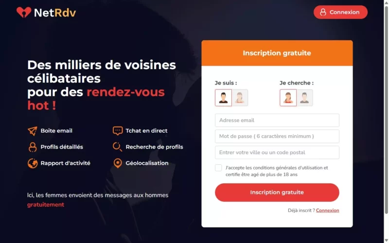 Evaluation Netrdv.com page d'accueil