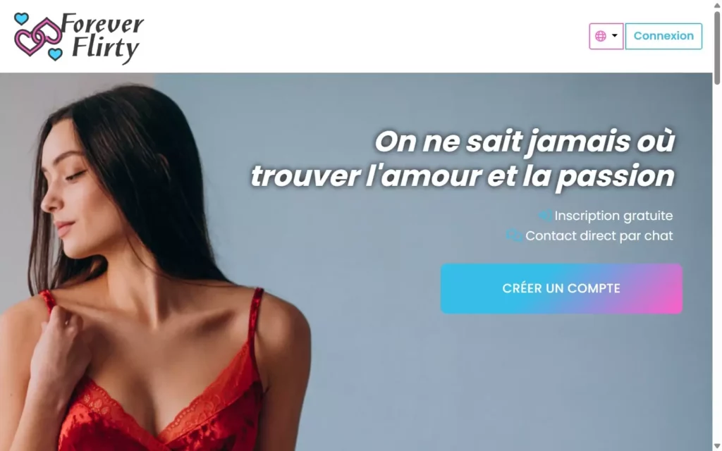 Evaluation ForeverFlirty.com page d'accueil
