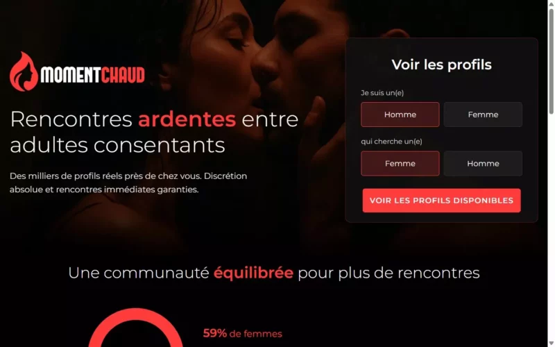 Evaluation MomentChaud.com page d'accueil