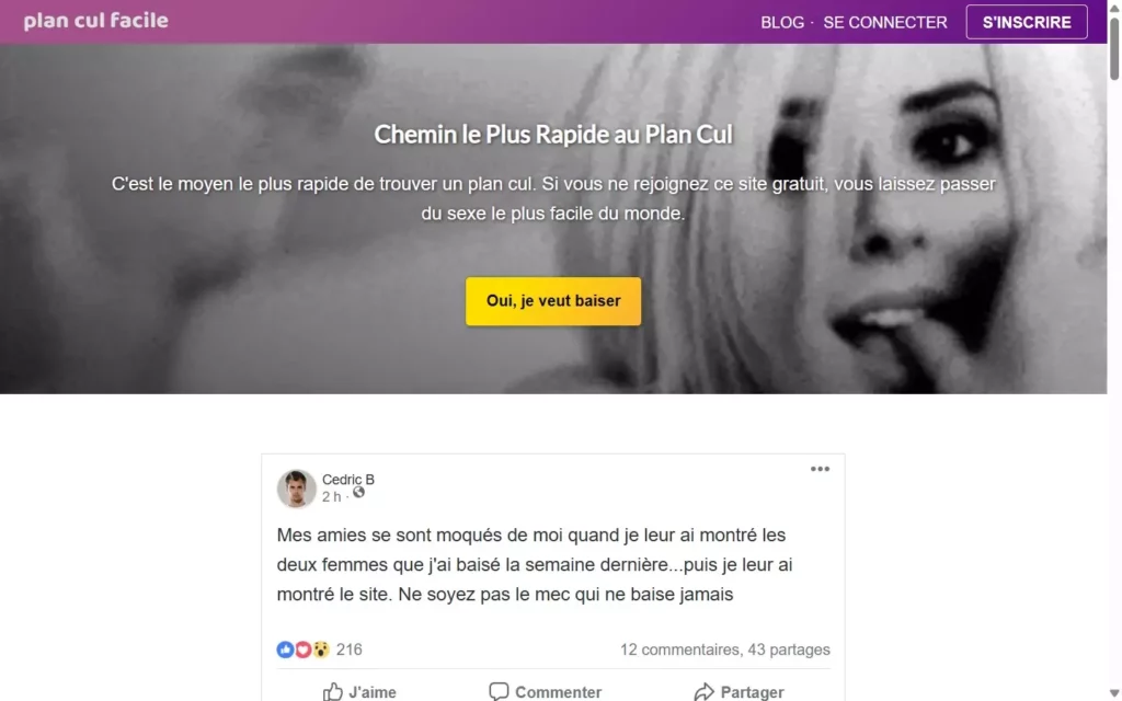 Evaluation PlanCulFacile.com page d'accueil