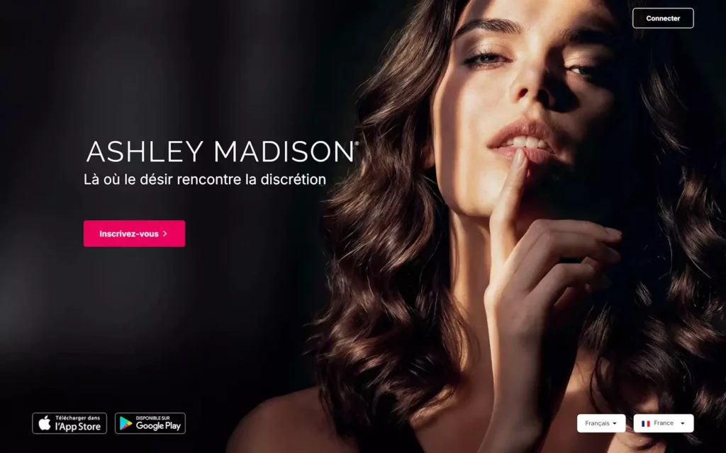 Evaluation AshleyMadison page d'accueil