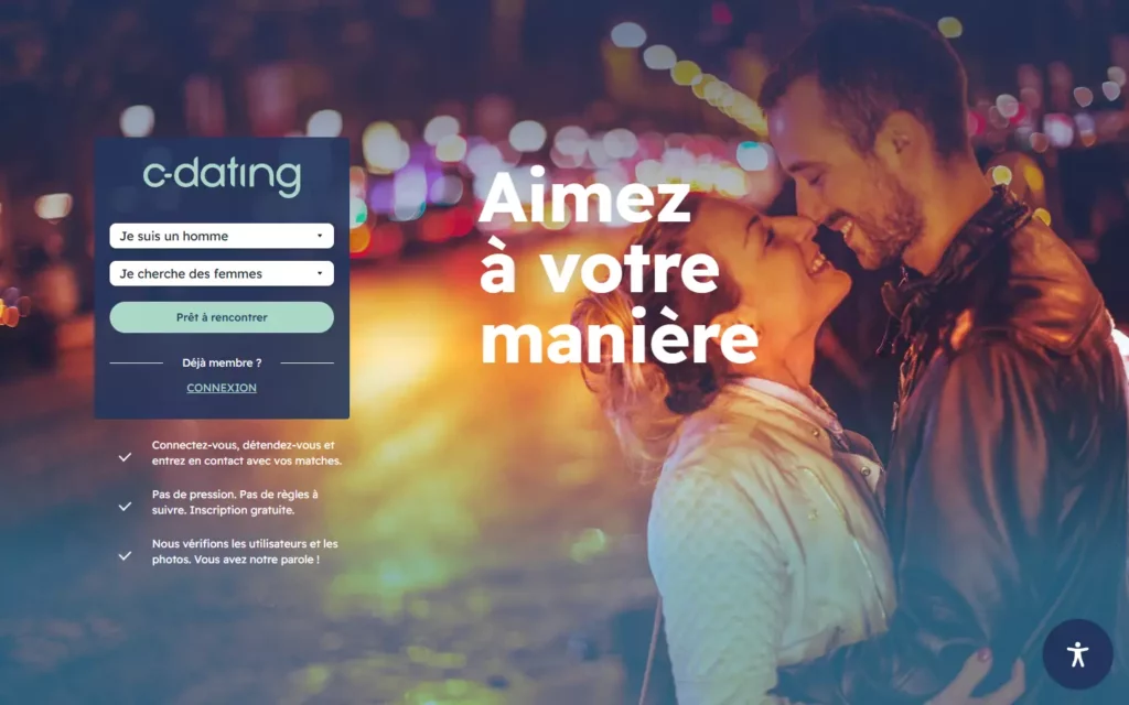 Evaluation C-Dating.fr page d'accueil