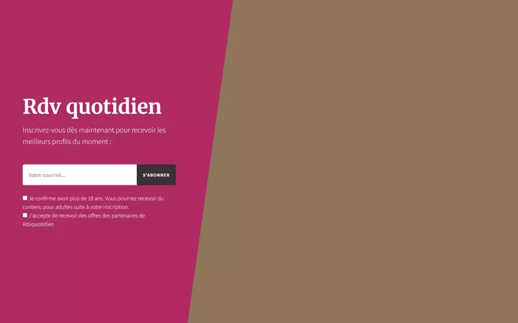 Rdvquotidien.fr landing page