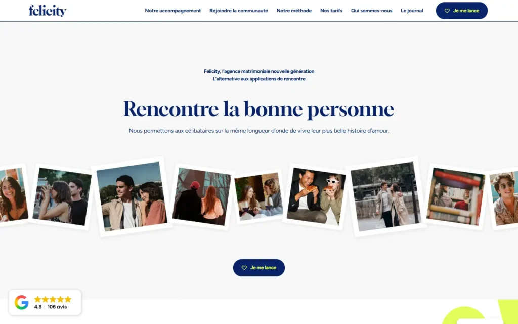 Evaluation Felicity-Dating.fr page d'accueil